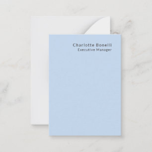 Name Professionell Modern Minimalistisch Blau  Mitteilungskarte