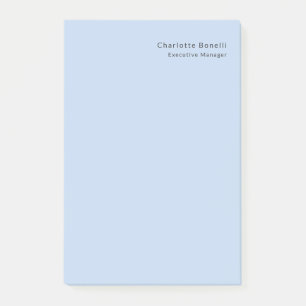 Name Professionell Modern Minimalistisch Blau Post-it Klebezettel