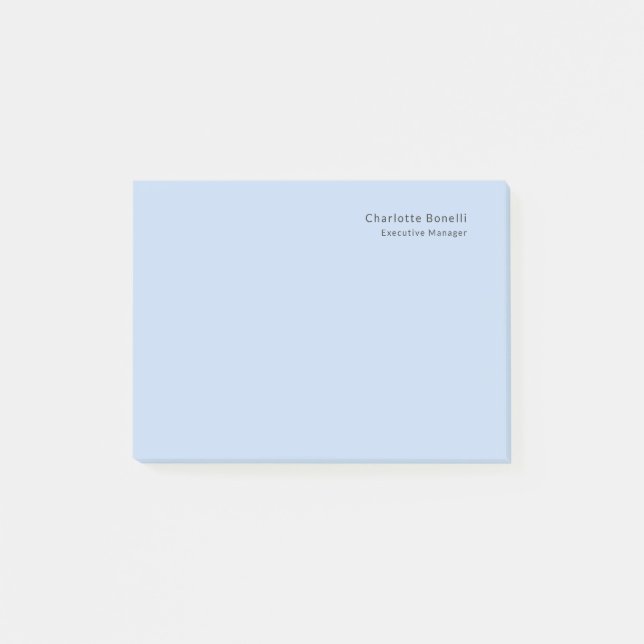 Name Professionell Modern Minimalistisch Blau  Post-it Klebezettel (Vorderseite)
