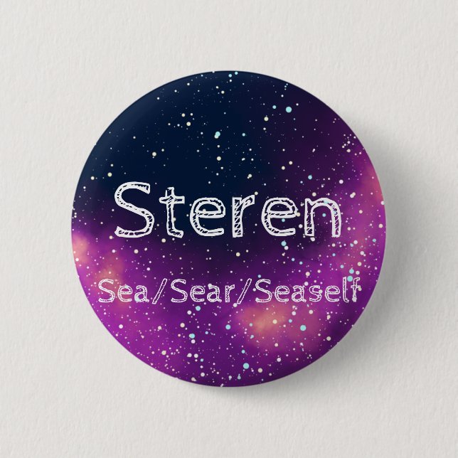 Name ___ + Pronomen Anpassbare Galaxie Button (Vorderseite)