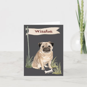 Name Pug Haustier Hund Karte