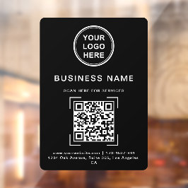 Name QR Code Logo Schwarz/Weiß Fensteraufkleber