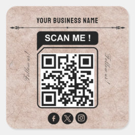 Name qr quadratischer aufkleber