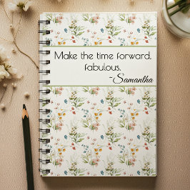 Name, Quote Watercolor Fine Art Florals Notizblock