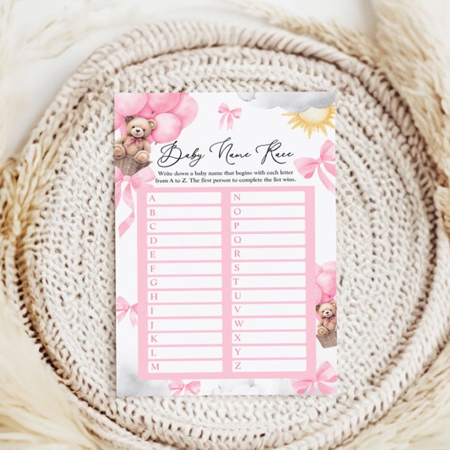 Name Race Baby Showkarte (Von Creator hochgeladen)