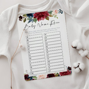 Name Race Baby Showkarte