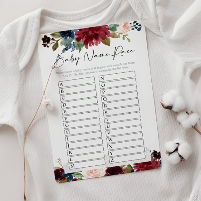 Name Race Baby Showkarte (Von Creator hochgeladen)