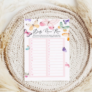 Name Race Baby Showkarte