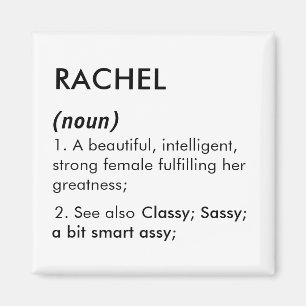 Name Rachel, Bearbeitbarer Name, Benutzerdefiniert Magnet