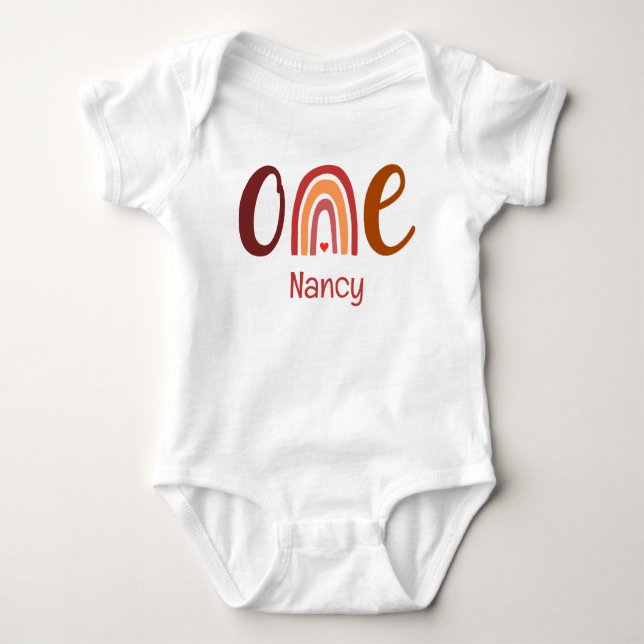 Name Rainbow Personalisiert Baby Strampler (Vorderseite)