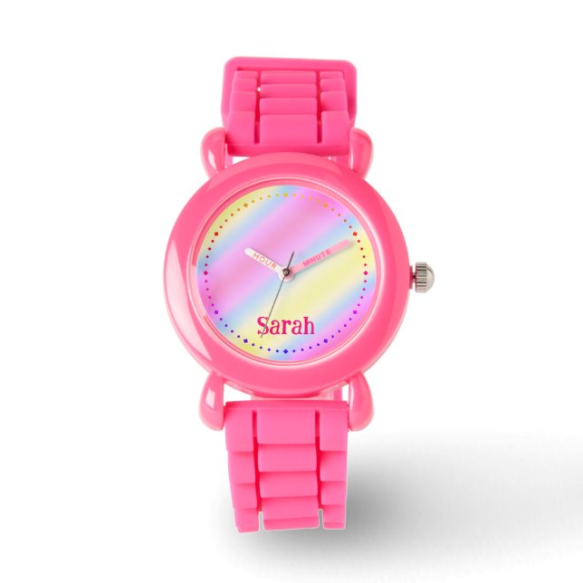 Name Rainbow Silicone Armbanduhr (Vorderseite)