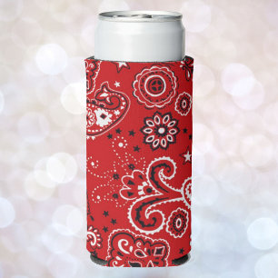 Name Red Bandana Print hinzufügen Selters Dosenkühler