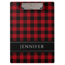 Name Red & Black Karos Kariert Gingham Pattern