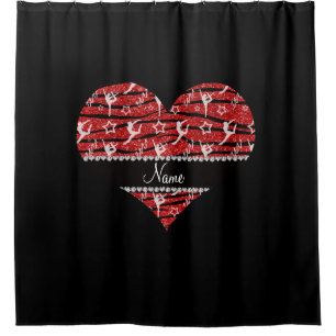 Name Red Gymnastics Glitzer zebra stripes Duschvorhang