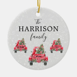 Name Red Truck Weihnachtsbaum Ceram Keramik Ornament