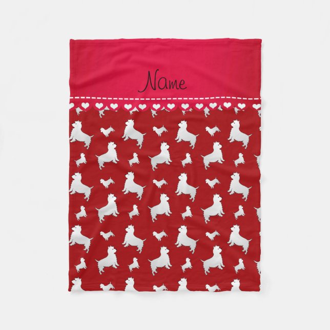 Name Red West Highland White Terrier Hunde Fleecedecke (Vorderseite)