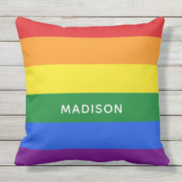 Name-Regenbogen-Flagge Throwkissen Kissen