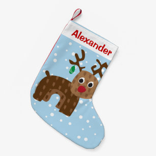 Name-Reindeer hinzufügen Kleiner Weihnachtsstrumpf