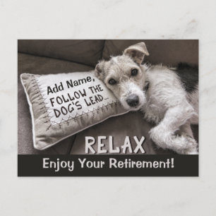 Name Relax wie Hund Happy Rentirement hinzufügen Postkarte