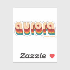 Name Retro Aurora Aufkleber