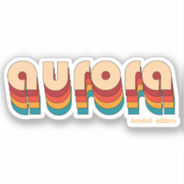 Name Retro Aurora Aufkleber