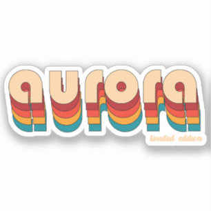 Name Retro Aurora Aufkleber