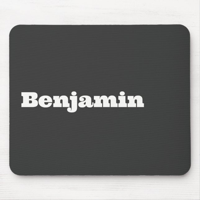Name Retro Bold Schwarz Mousepad (Vorne)