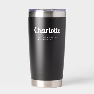 Name Retro Schrift Black Thermobecher