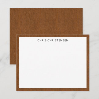 Name || Rich Bronze Denim Print Frame Border Mitteilungskarte