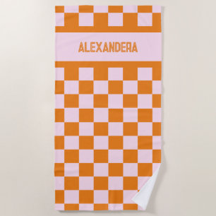 Name Rosa Orange Sunset Bachelorette Strandtuch