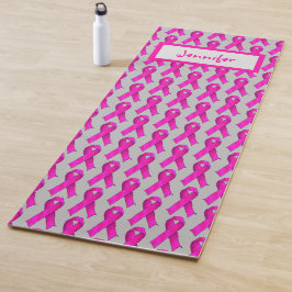 Name Rosa Ribbon Brustkrebs Sensibilisierung für Yogamatte