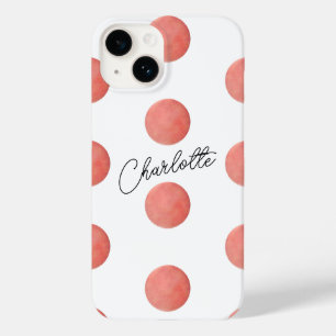 Name   Rose Gold Watercolor Polka Dots Muster Case-Mate iPhone 14 Hülle