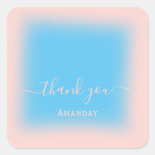 Name Rose Ocean Pastel Bridal Sweet16 Quadratischer Aufkleber