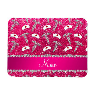 Name Rose Rosa Glitzer Hüte silber Caduceus Magnet