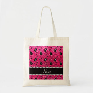 Name-Rosenrosa-Glitter-Gitarren-Musiknoten Tragetasche