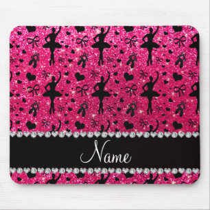 Name-Rosenrosa-Glitterballerinen Mousepad