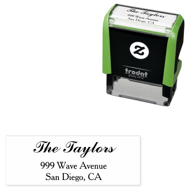 Name Rücksendeadresse Selbstfarbige Briefmarke Permastempel (Beispiel)