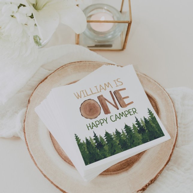 Name Rustic One Happy Camper Serviette (Von Creator hochgeladen)