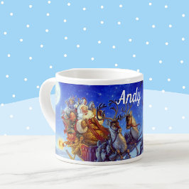 Name Santa mit Spielzeug Classic SMALL Cup Blue hi Espressotasse