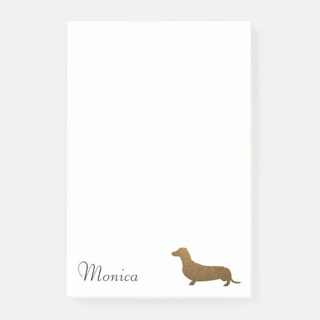 Name-Schablone der Imitat-Glitzer-Dackel-Ikonen-| Post-it Klebezettel (Vorderseite)