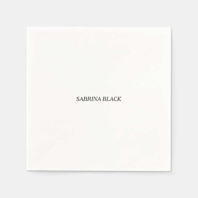 Name Schlicht Modern Minimalistisch Simple White Serviette (Vorderseite)