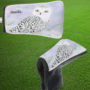 Name Schneeeule Im Winter Sonnenuntergang Farbstif Golf Headcover