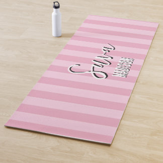 Name Schrift Altrosa Streifen Yogamatte