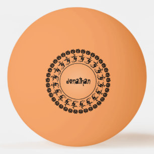Name: Schwarz/Orange Halloween Ikonische Silhouett Tischtennisball