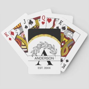Name Schwarz und Weiß Mit Monogramm Spielkarten