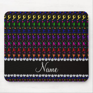 Name Schwarze Regenbogengymnastik Sterne Mousepad