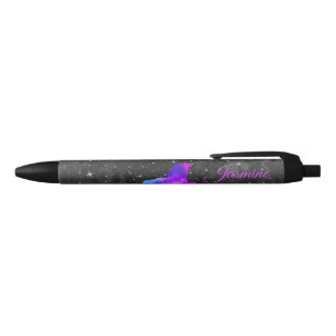 Name-schwarzer/lila Galaxieunicorn-Stift Kugelschreiber