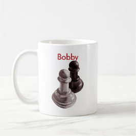 Name-Schwarzweiss-Schach-Pfand Kaffeetasse