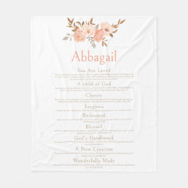 Name Scripting Christian Identity Bible Floral Fleecedecke