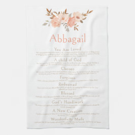 Name Scripting Christian Identity Bible Floral Geschirrtuch